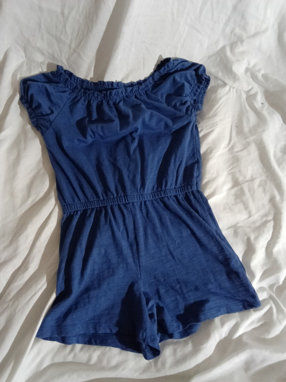 Old Navy Girls' Navy Blue Off-Shoulder Romper